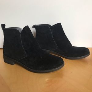 Lucky Brand Black Suede Ankle Boots Size 7.5